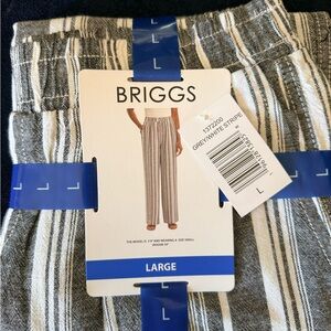Briggs New York Gray and White Striped Straight Leg Pants